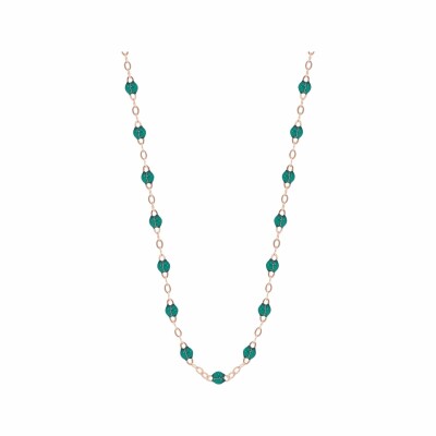 Gigi Clozeau necklace, rose gold, emerald resin, 42cm