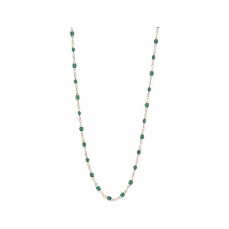 Collier Gigi Clozeau Classique en or roseet résine vert prairie, 50cm