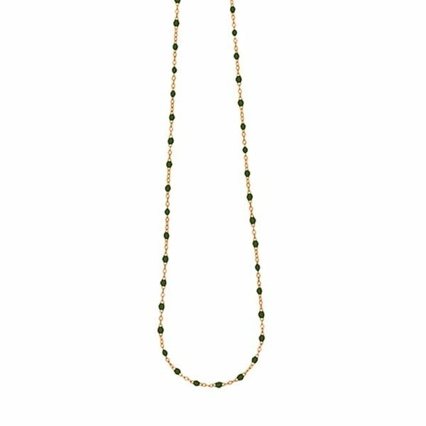 Gigi Clozeau necklace, rose gold, kaki resin, 42cm