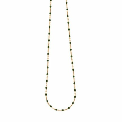 Collier Gigi Clozeau Classique en or rose et résine kaki, 42cm