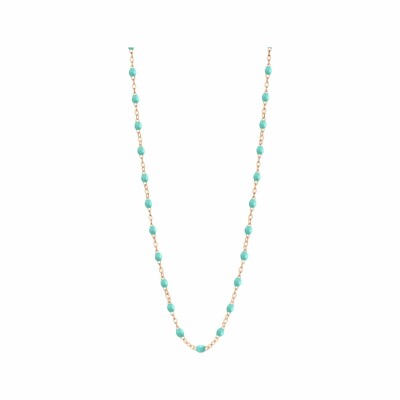 Collier Gigi Clozeau Classique en or rose et résine vert eau, 42cm