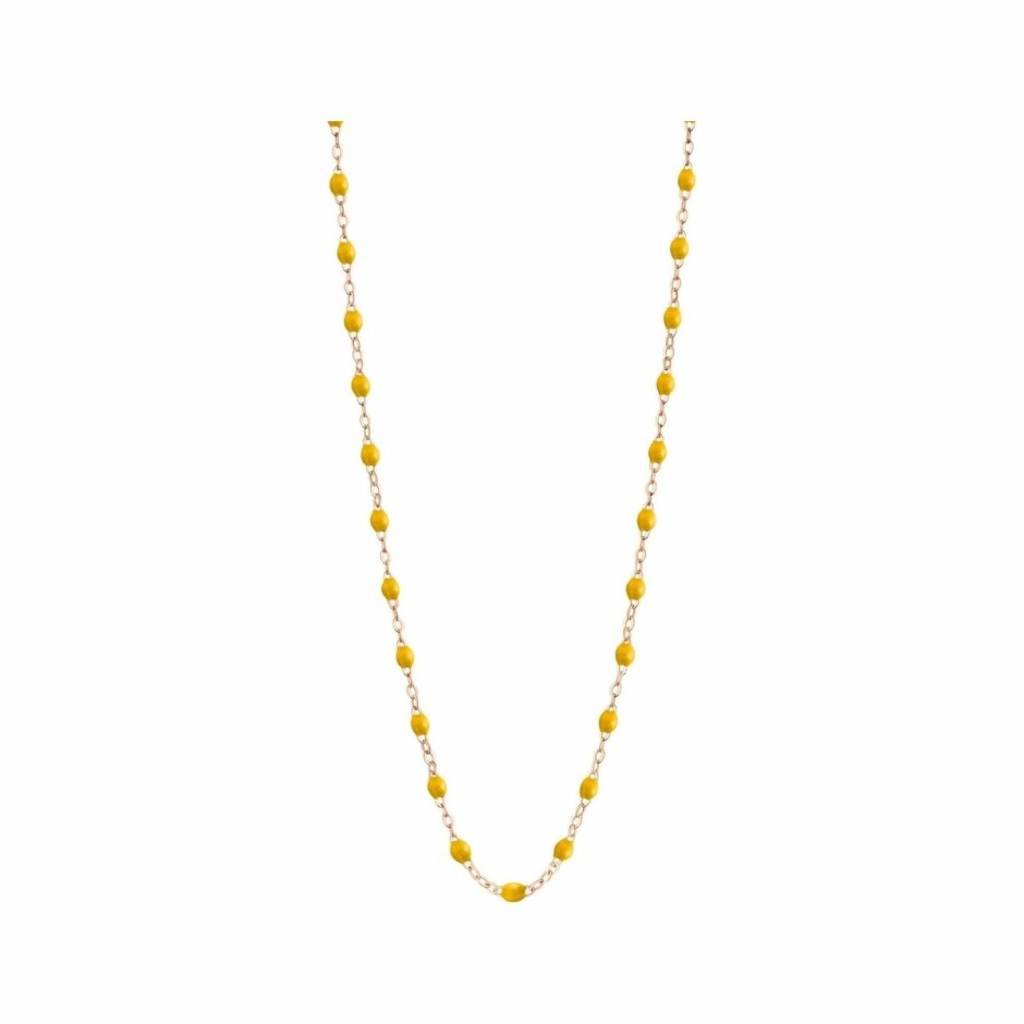 Collier Gigi Clozeau Classique en or rose et résine jaune canarie, 42cm