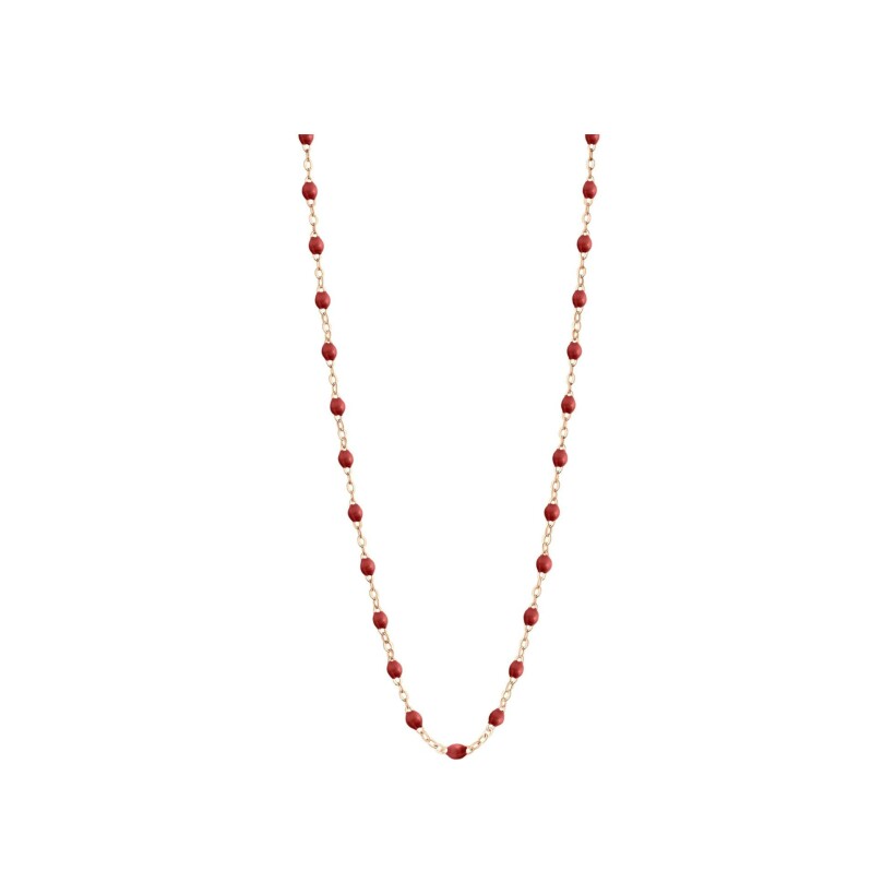 Gigi Clozeau necklace, rose gold, bordeaux resin, 42cm
