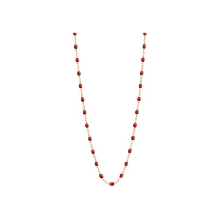 Collier Gigi Clozeau Classique en or rose et résine bordeaux, 42cm