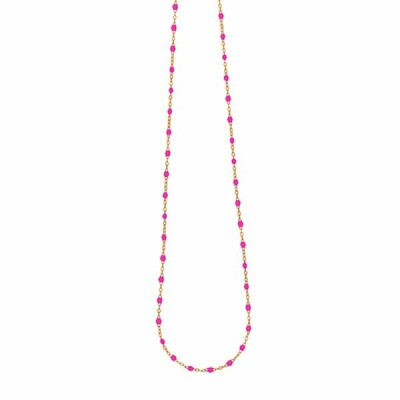 Collier Gigi Clozeau Classique en or rose et résine rose bonbon, 42cm