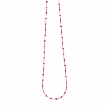 Collier Gigi Clozeau Classique en or rose et résine rose bonbon, 42cm