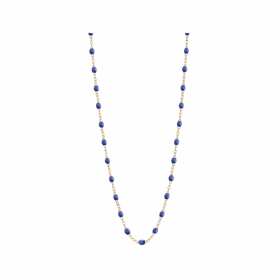 Collier Gigi Clozeau Classique en or rose et résine bleu bleuet , 42cm