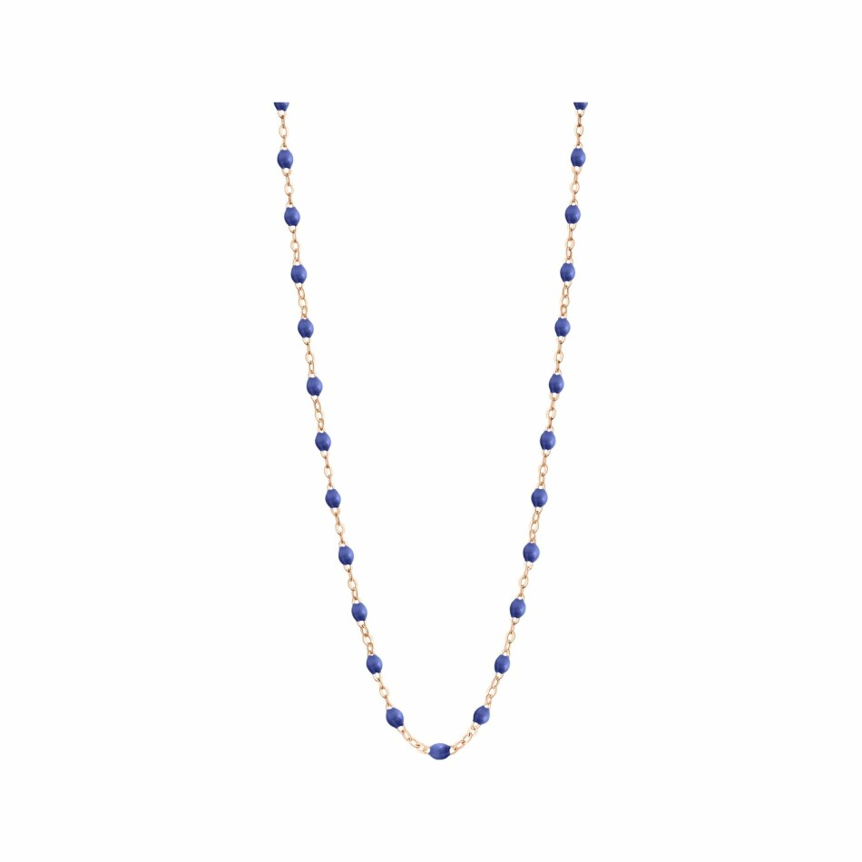 Collier Gigi Clozeau Classique en or rose et résine bleuet, 60cm