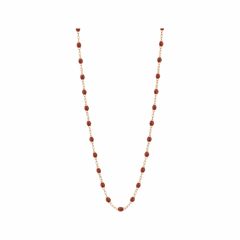 Collier Gigi Clozeau Classique en or rose et résine rouille, 42cm