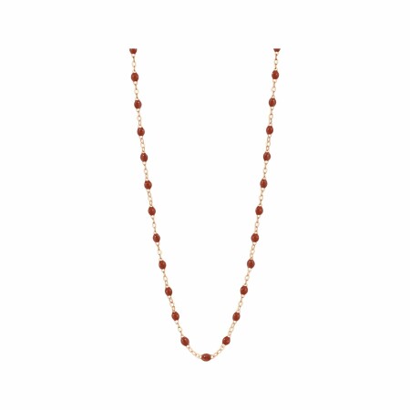 Collier Gigi Clozeau Classique en or rose et résine rouille, 42cm