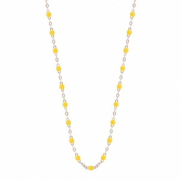 Gigi Clozeau necklace, rose gold and lemon resin, 42cm