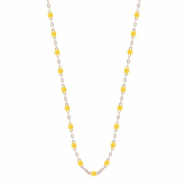 Collier Gigi Clozeau Classique en or rose et résine citron, 42cm