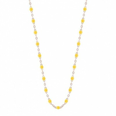 Collier Gigi Clozeau Classique en or rose et résine citron, 42cm