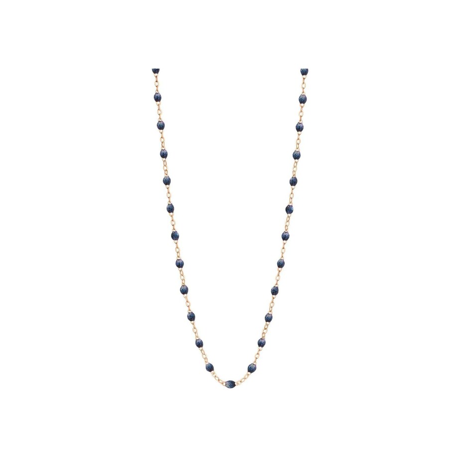 Collier Gigi Clozeau Classique en or rose et résine bleu nuit, 42cm