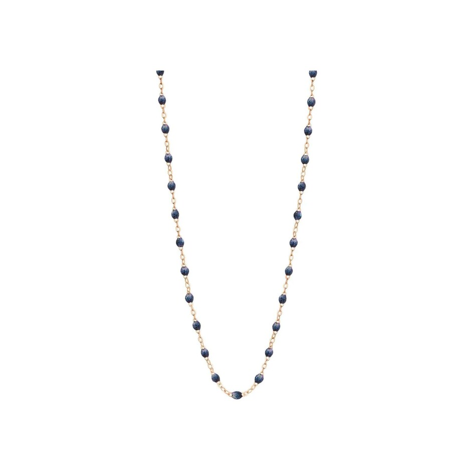 Collier Gigi Clozeau Classique en or rose et résine bleu nuit, 42cm