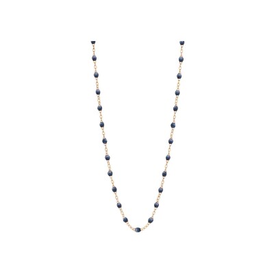 Collier Gigi Clozeau Classique en or rose et résine bleu nuit, 42cm