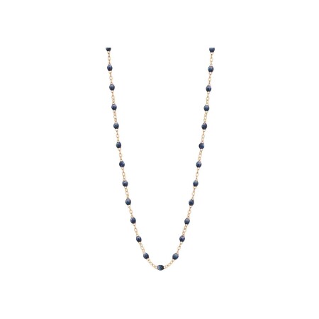 Collier Gigi Clozeau Classique en or rose et résine bleu nuit, 42cm