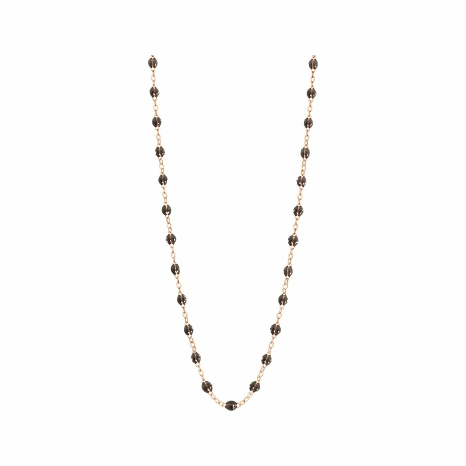 Collier Gigi Clozeau Classique en or rose et résine quartz, 42cm