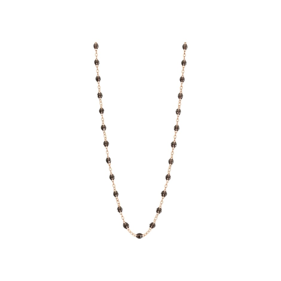 Collier Gigi Clozeau Classique en or rose et résine quartz, 45cm