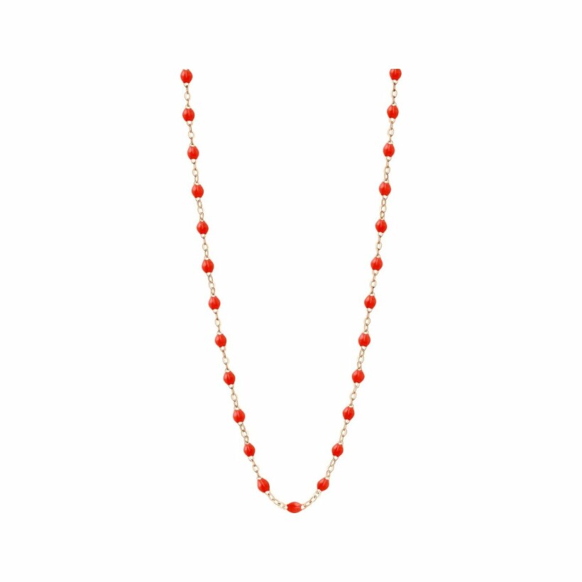 Gigi Clozeau necklace, rose gold and coral resin, 42cm