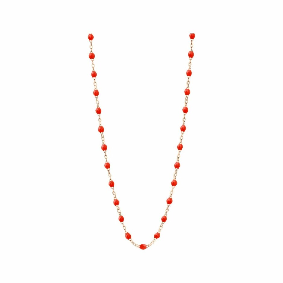 Collier Gigi Clozeau Classique en or rose et résine corail, 42cm