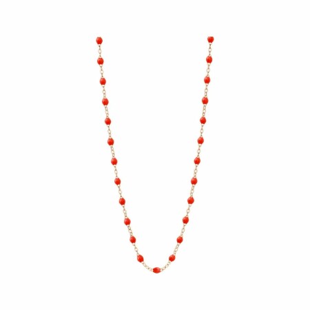 Collier Gigi Clozeau Classique en or rose et résine corail, 42cm