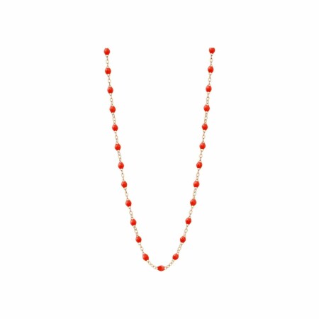 Collier Gigi Clozeau Classique en or rose et résine corail, 50cm