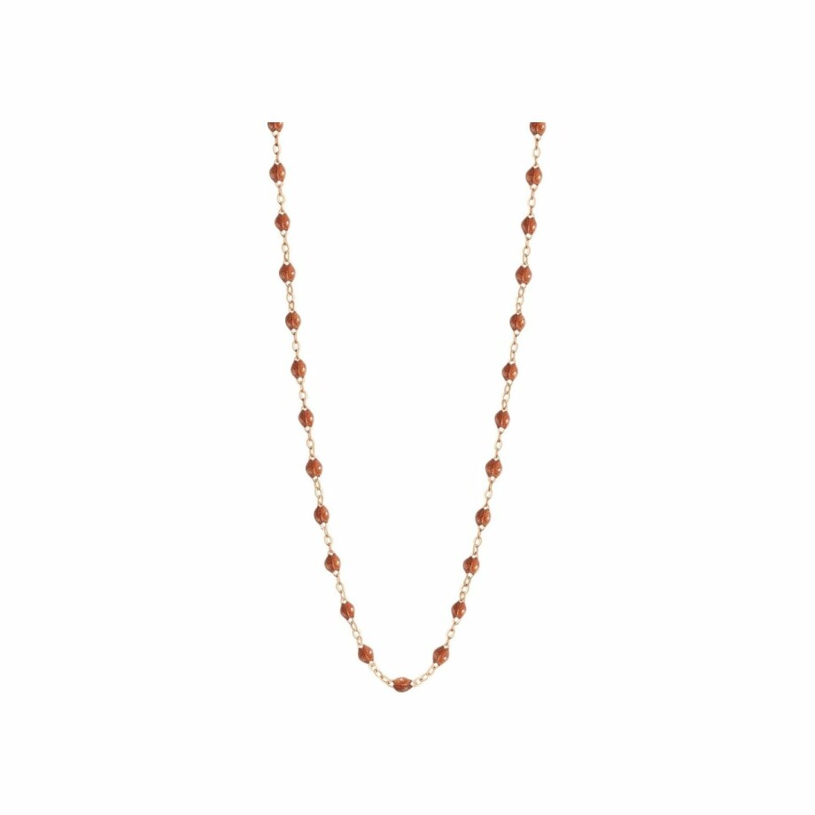 Collier Gigi Clozeau Classique en or rose et résine fauve, 42cm