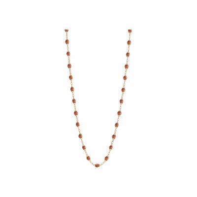 Collier Gigi Clozeau Classique en or rose et résine fauve, 42cm