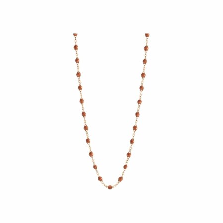 Collier Gigi Clozeau Classique en or rose et résine fauve, 42cm