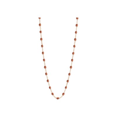 Collier Gigi Clozeau Classique en or rose et résine fauve, 45cm