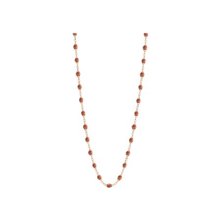 Collier Gigi Clozeau Classique en or rose et résine fauve, 45cm