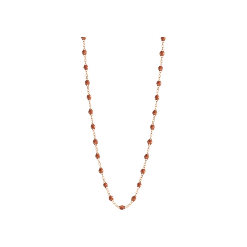 Gigi Clozeau necklace, rose gold and fawn resin, 45cm