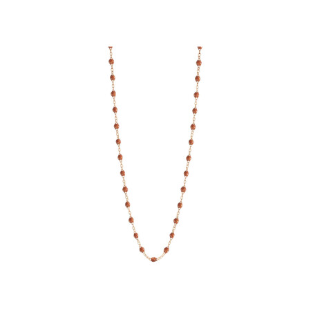 Collier Gigi Clozeau Classique en or rose et résine fauve, 50cm