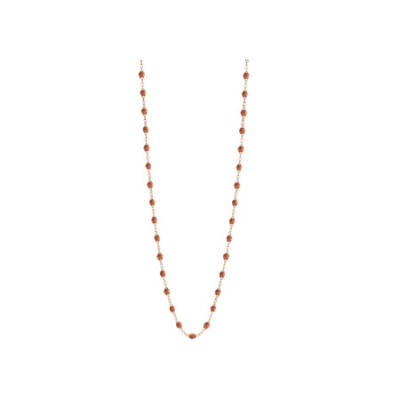 Collier Gigi Clozeau Classique en or rose et résine fauve, 60cm