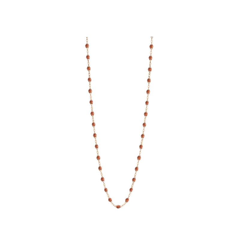 Gigi Clozeau Classique necklace, rose gold, tawny resin, size 60cm