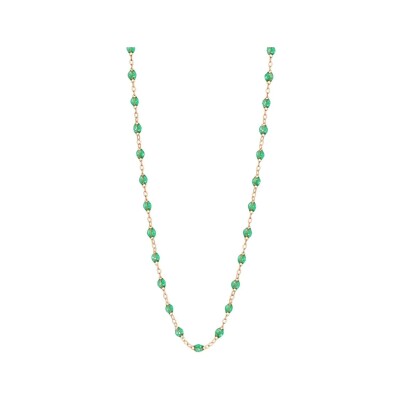 Collier Gigi Clozeau Classique en or rose et résine menthe, 42cm