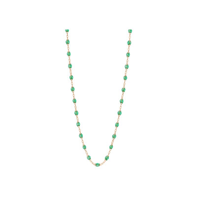 Collier Gigi Clozeau Classique en or rose et résine menthe, 50cm