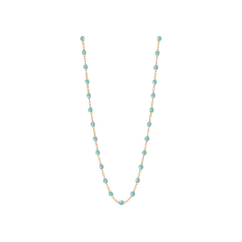 Gigi Clozeau necklace, rose gold and aqua resin, size 42cm