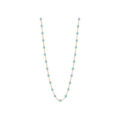 Gigi Clozeau necklace, rose gold and aqua resin, size 42cm