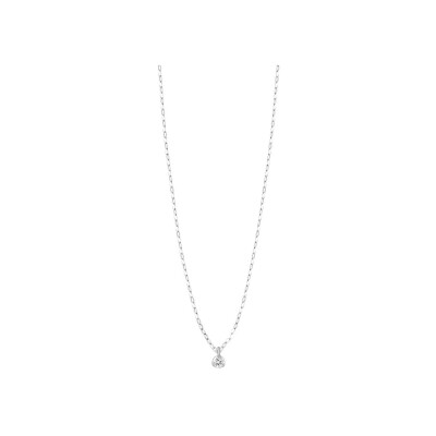 Collier Gigi Clozeau Gigi Suprême en or blanc et 1 diamant, taille 42cm