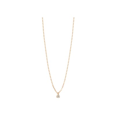 Collier Gigi Clozeau Gigi Suprême en or rose et 1 diamant, taille 42cm