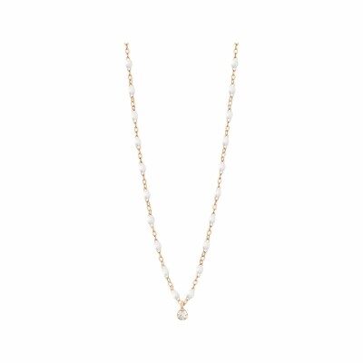 Gigi Clozeau Suprême necklace, rose gold, diamonds et white resin, size 42cm