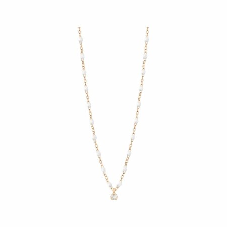 Collier Gigi Clozeau Suprême en or rose, diamants et résine blanche, taille 42cm