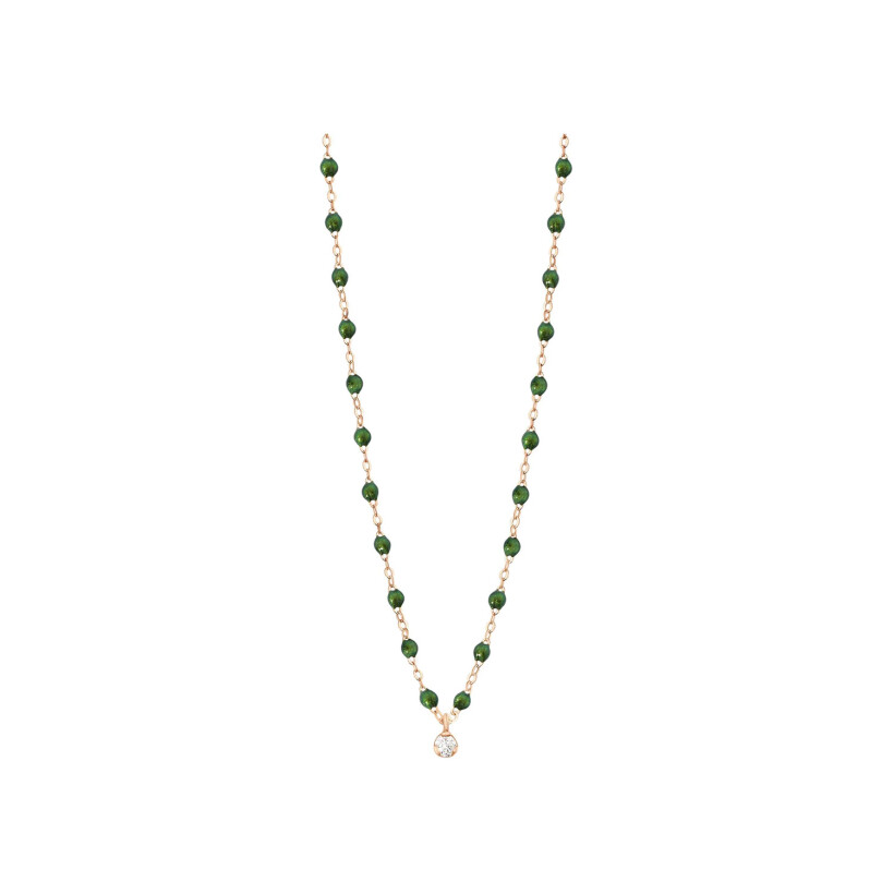 Gigi Clozeau Gigi Suprême necklace, rose gold, beetle resin and diamond, size 42cm