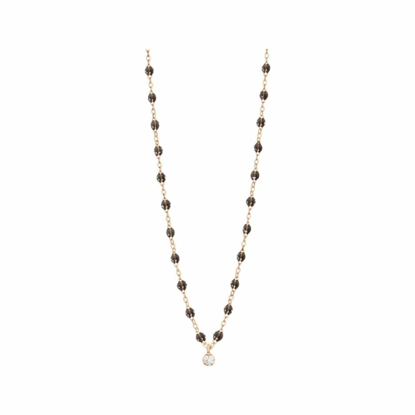 Gigi Clozeau Suprême necklace, rose gold, diamonds and quartz resin, size 42cm