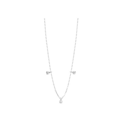 Collier Gigi Clozeau Gigi Suprême en or blanc et 3 diamants, taille 45cm