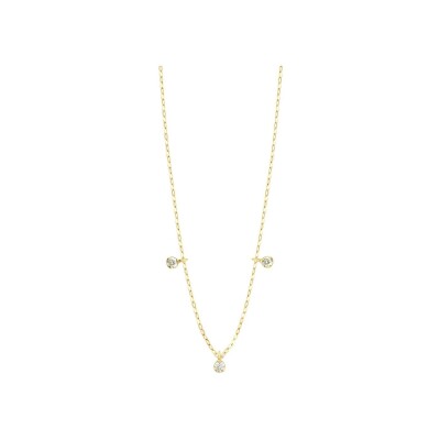 Collier Gigi Clozeau Gigi Suprême en or jaune et 3 diamants, taille 45cm
