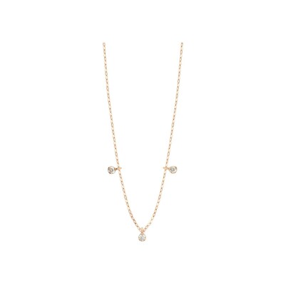 Collier Gigi Clozeau Gigi Suprême en or rose et 3 diamants, taille 45cm