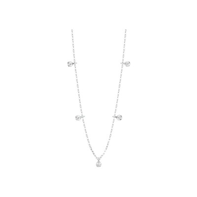 Collier Gigi Clozeau Gigi Suprême en or blanc et 5 diamants, taille 45cm